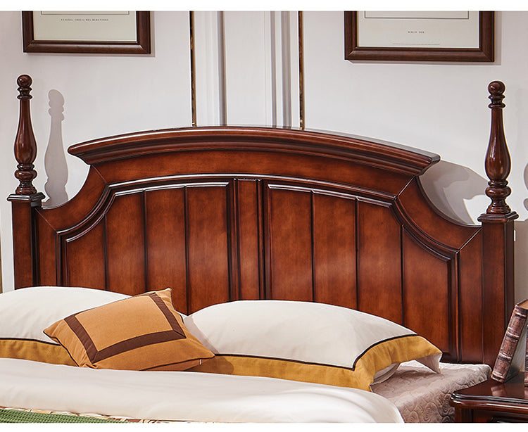 Mateo Boston Hilton Bed with carvings( Mahogany Colour ) Success