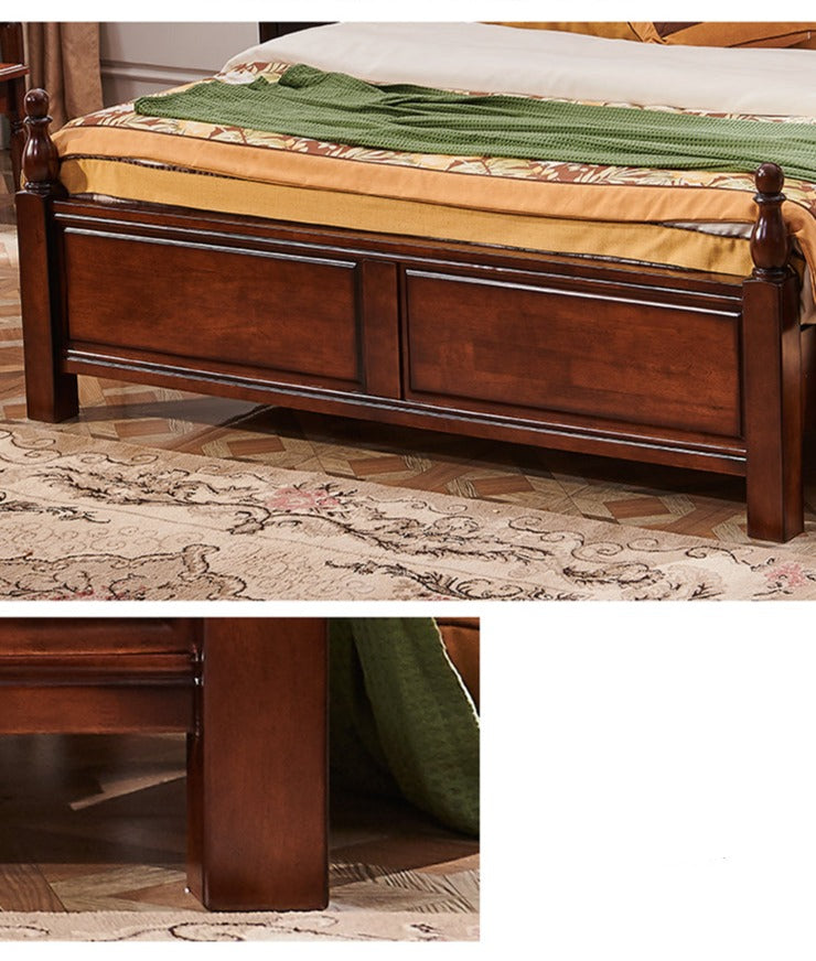 Mateo Boston Hilton Bed with carvings( Mahogany Colour ) Success