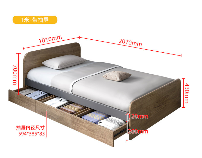 ELIAS Solid Wood Single / Queen Bed 1 /1.2 / 1.5 m