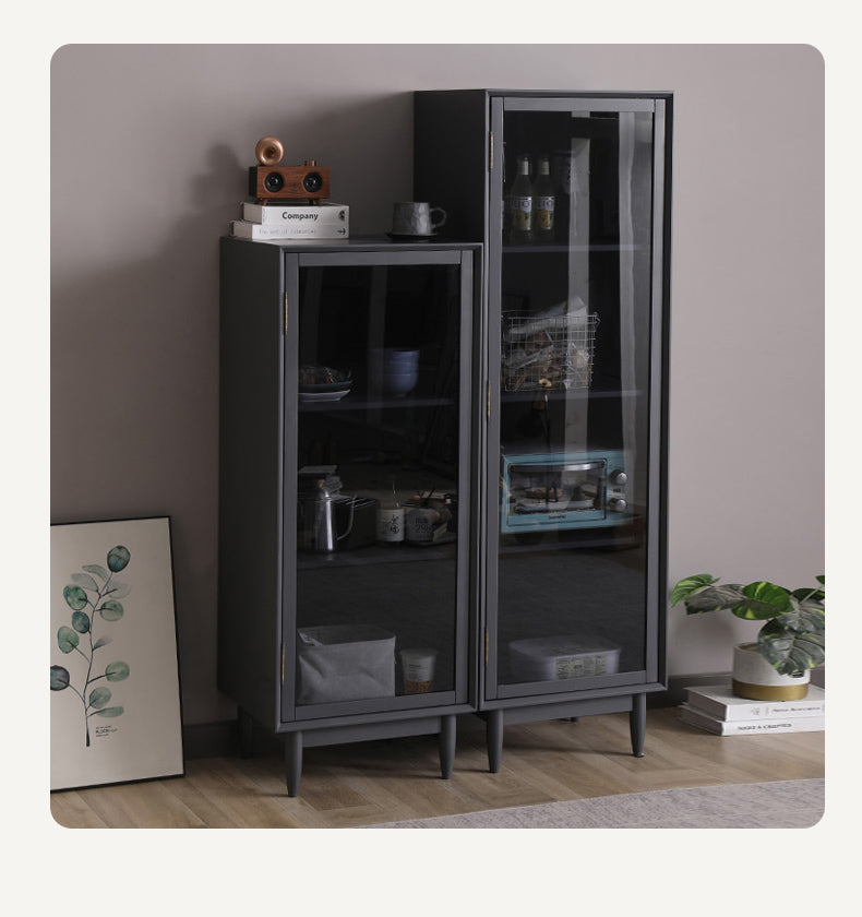 ELLE SWEDEN Glass Display Bookcase Solid Wood ( 4 Colour 2 Size )