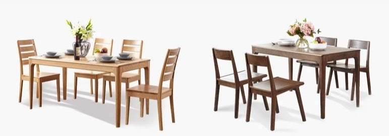 JAKIRA Japanese Nordic Scandinavian Solid Wood Dining Table and Chair