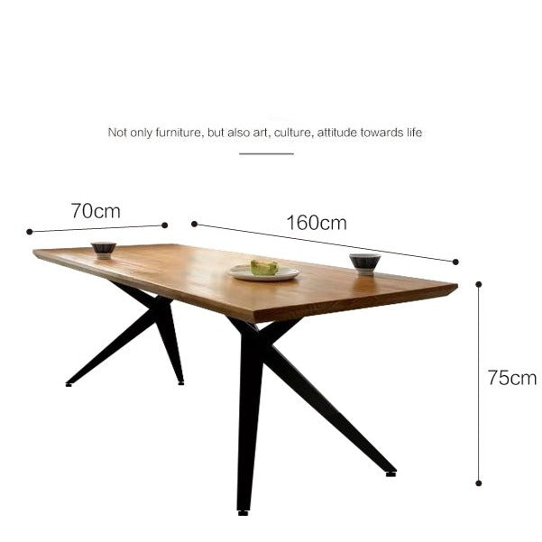 LINDSEY Radisson Scandinavian Nordic Dining Table Solid Wood Slab Live Edge / Straight Edge