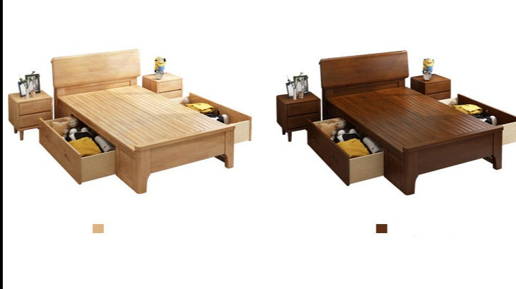 WAREHOUSE SALE MATEO Wooden Storage Bed Frame with 2 Big Drawers ( Choice from 2 Color 2 Size ) ( Discount Price $1299 Special Price from $999 )