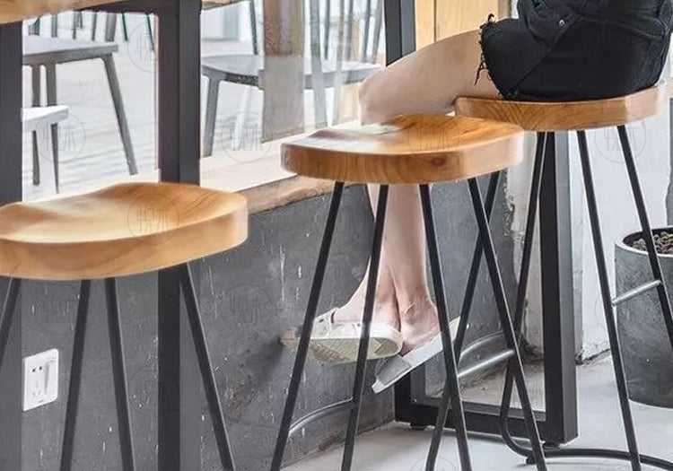 Madeleine Bar Table Solid Wood Live Edge Nordic Style