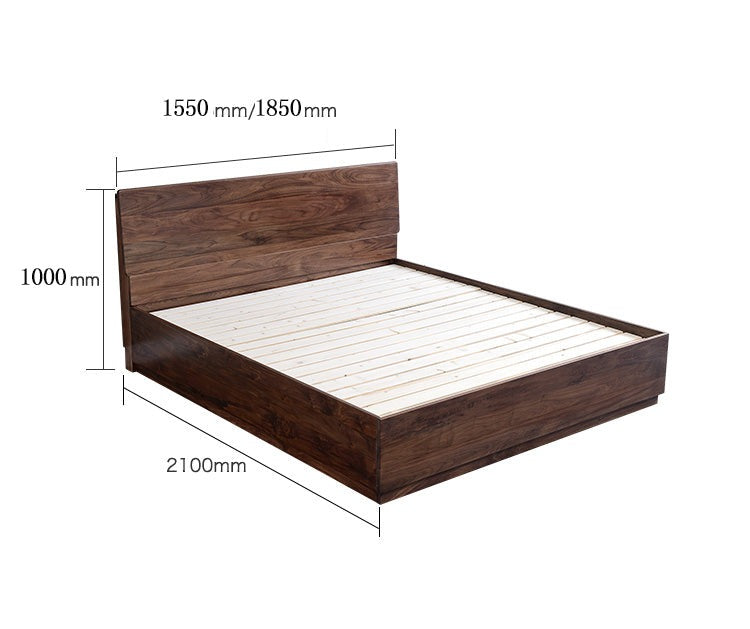 ANDERSSON SHERATON Scandinavian Japanese Full Solid Wood Hydraulic Bed