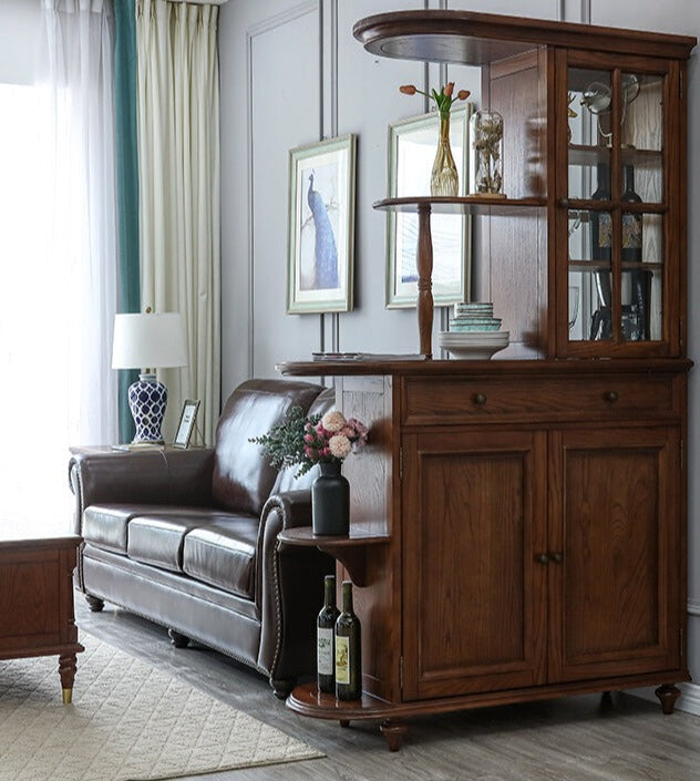 ARALDO SHERATON Scandinavian Solid Wood Wine Cabinet Buffet ...