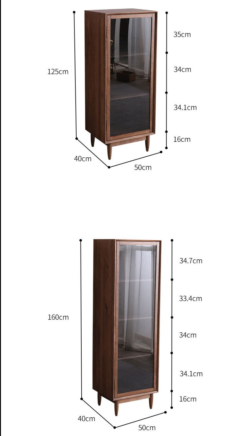 PAIGE SWEDEN Glass Display Solid Wood Living Room Cabinet Modern Minimalist