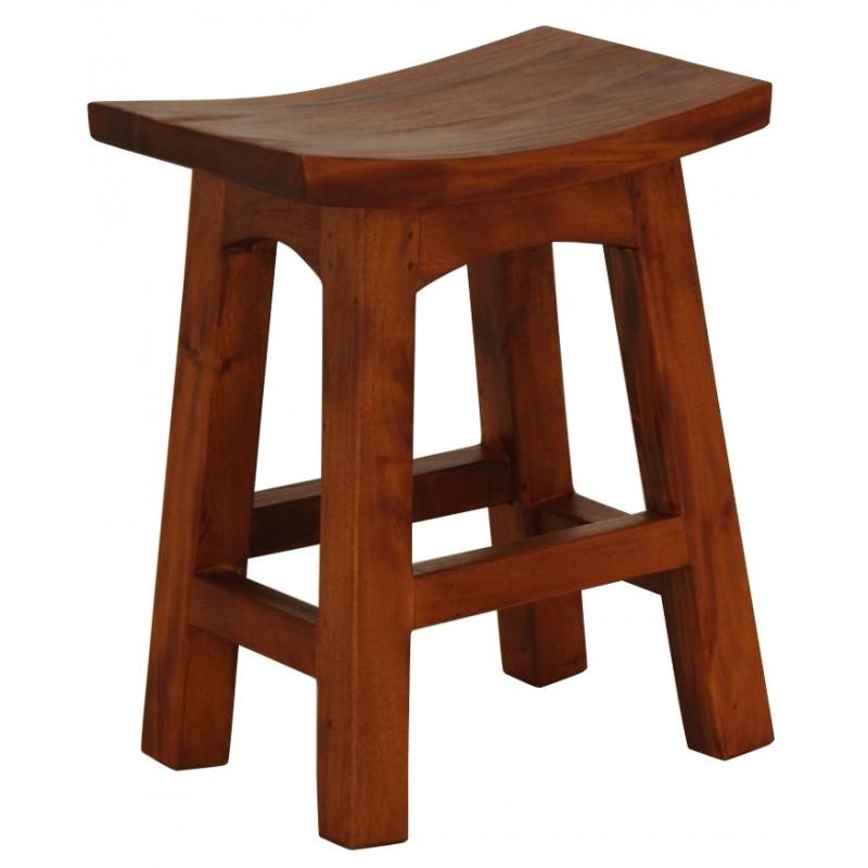Amst Solid Teak Timber Table 48cm Bar Stool, TEK168 BR 048 WD LP 1
