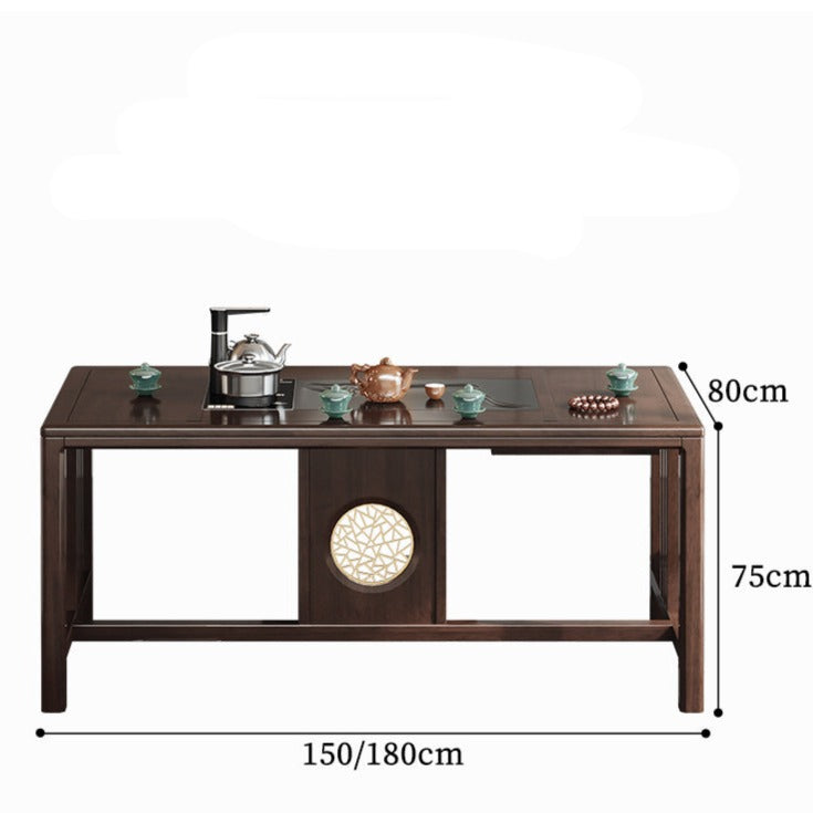 JACQUELINE NEW YORK RITZ Chinese Style Modern Minimalist Tea Table Dining Conference Solid Wood and Chair Set