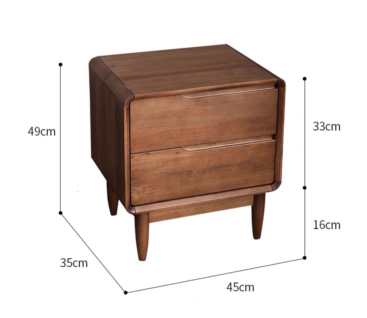 WESTON Nordic Scandinavian Solid Wood Bedside